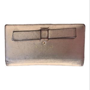 kate spade metallic bow wallet